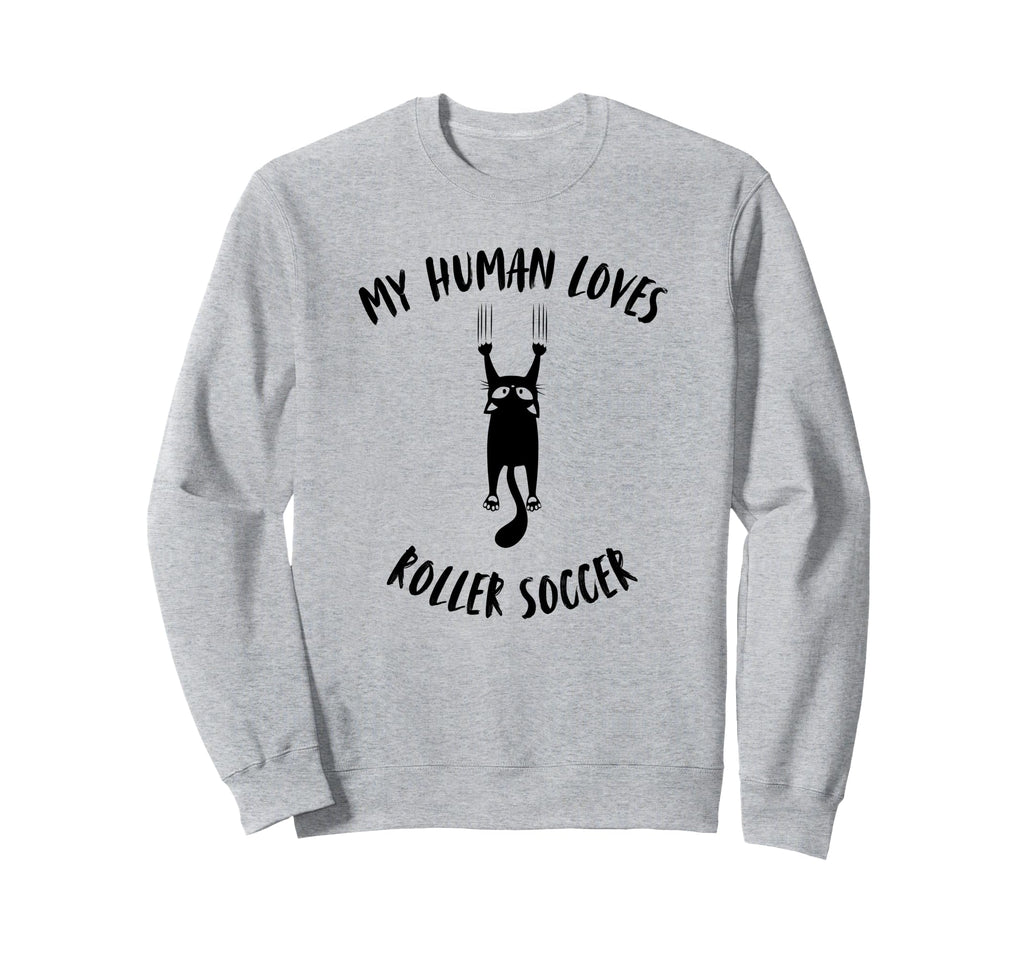 My Human Loves Roller Soccer Cat Sweatshirt - Minimalist Print for Adults