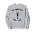 My Human Loves Roller Soccer Cat Sweatshirt - Minimalist Print for Adults