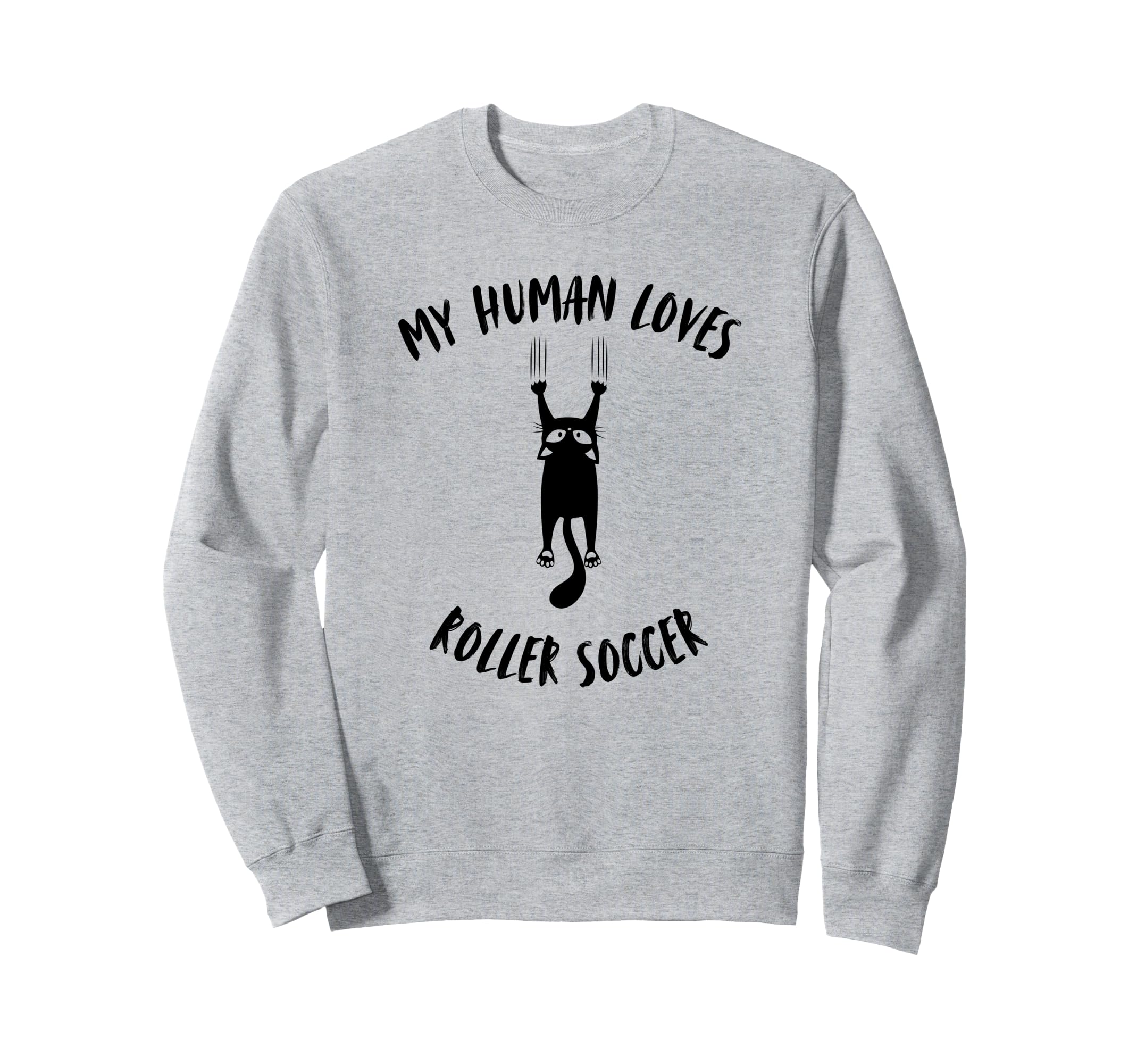 My Human Loves Roller Soccer Cat Sweatshirt - Minimalist Print for Adults
