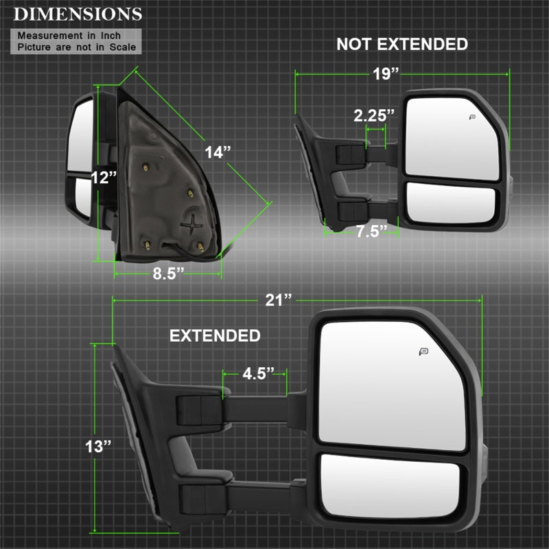 SPYDER xTune 99-07 Ford Super Duty Heated LED Signal Power Mirrors - Smk (Pair) (MIR-FDSD99S-G4-PW-SM-SET) 9943102