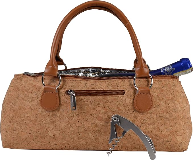 Wine Clutch Bag (Thermal Insulated) Trendy Women's Carry Tote | Holds Red & White 750mL Bottles | Trendy Fashion | Incl. Portable Waiter-Style Corkscrew