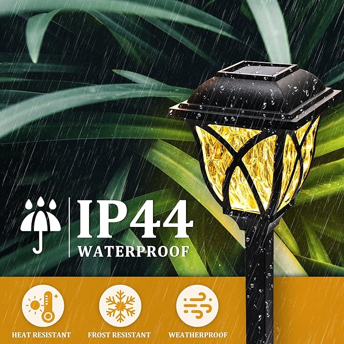 GIGALUMI Solar Lights Outdoor Waterproof, 8 Pack LED Solar Garden Lights, Solar Lights for Outside, Garden Decor for Yard, Patio, Landscape, Planter, Walkway (Warm White)