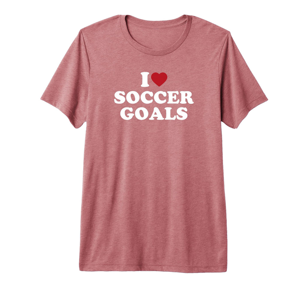 I Love Soccer Goals Tri Blend T-Shirt - Minimalist Print for Adults