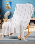 Genovega Blue Throw Blanket Bedroom Decoration Living Room Accessories Sofa Couch Cover Chair Apartment Essential House Goods Navy Stripe Shark Lake House Kids Teen Boy Baby Nursery Decoration