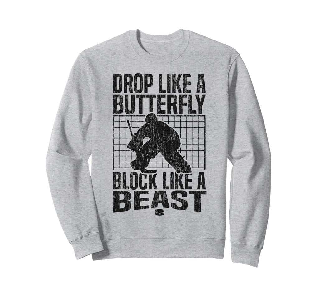 Ice Hockey Goalie Goalkeeper Drop Sweatshirt - Aesthetic Graphic Unisex