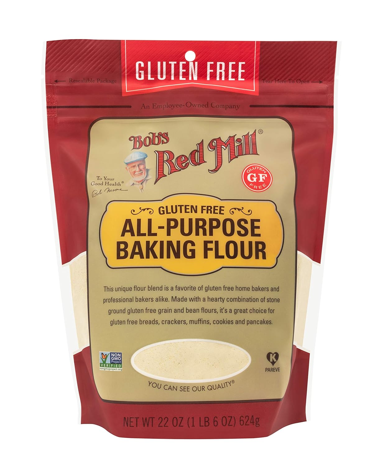 Bob's Red Mill, All-Purpose Baking Flour, Pack of 4 (22 Oz. Each)
