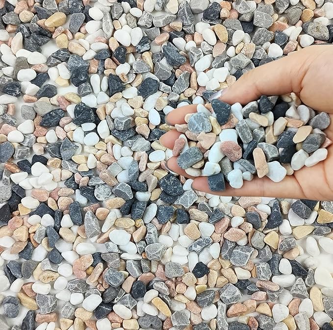 5 lbs Succulent and Cactus Pebbles for Indoor Plants, 3/8 Inch Pea Gravel Decorative River Rocks for Plants, Vases, Terrarium, Aquarium, Potted Top Dressing and Outdoor Landscaping Stones
