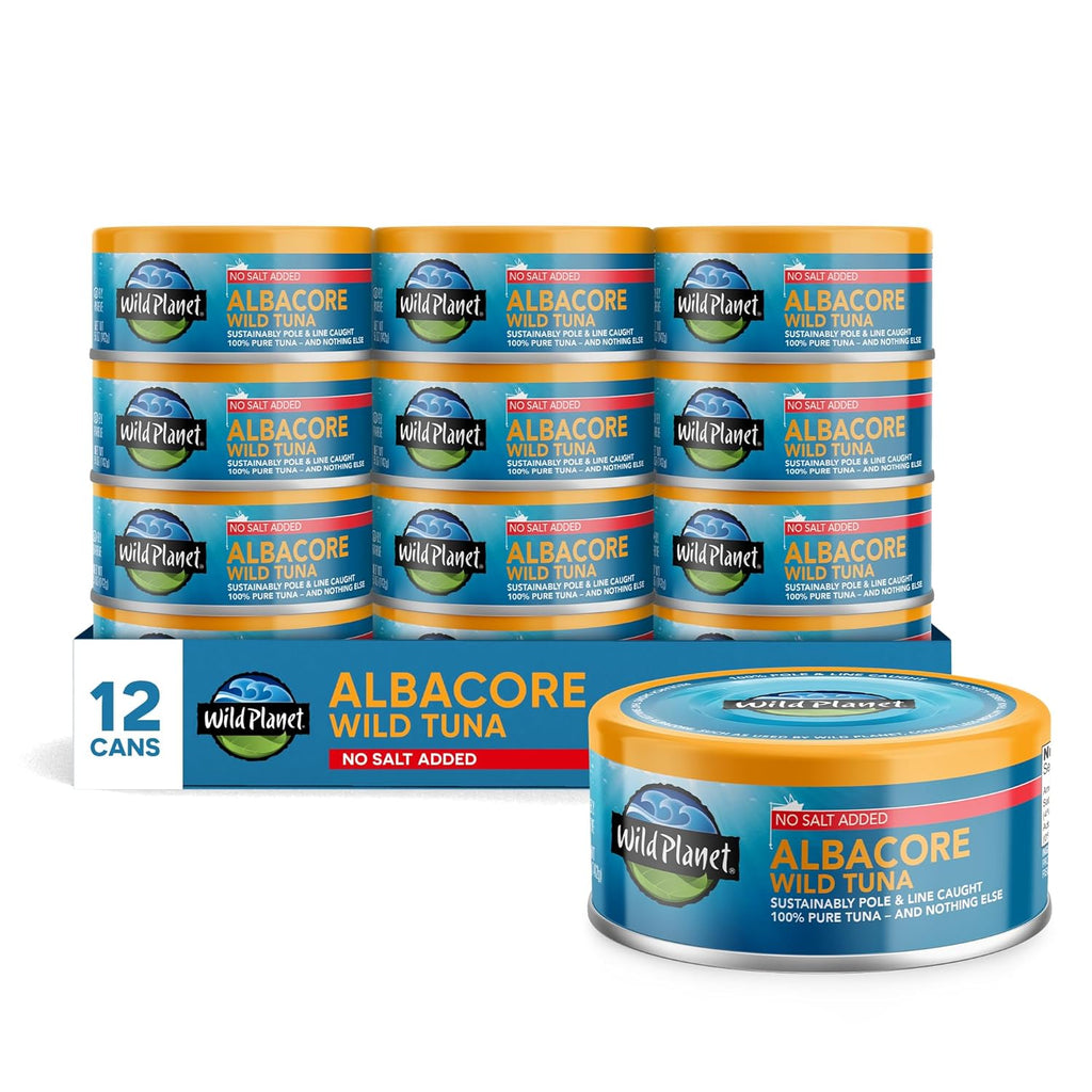 Wild Planet, Albacore Tuna, Low Mercury, Kosher, Dolphin Safe, 5 oz., Pack of 12