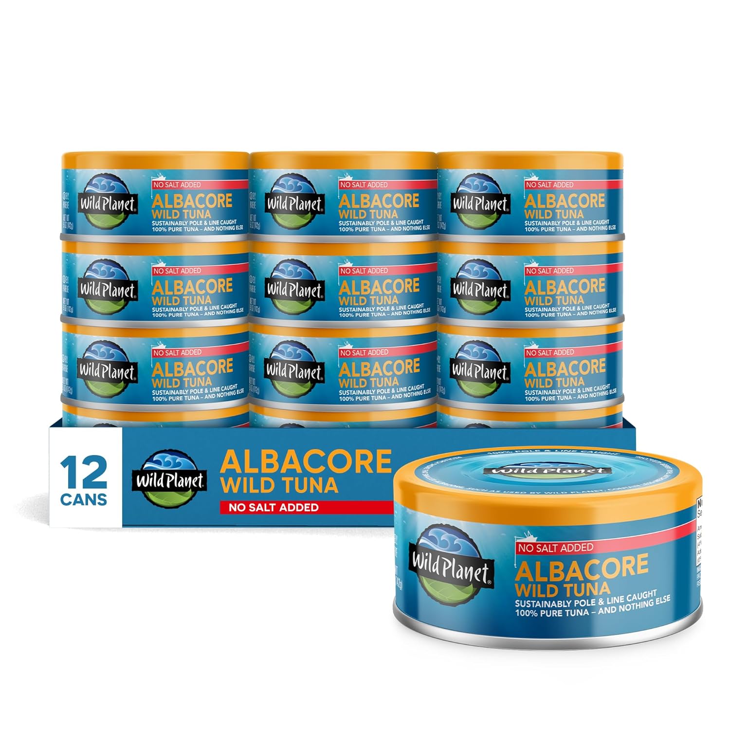 Wild Planet, Albacore Tuna, Low Mercury, Kosher, Dolphin Safe, 5 oz., Pack of 12