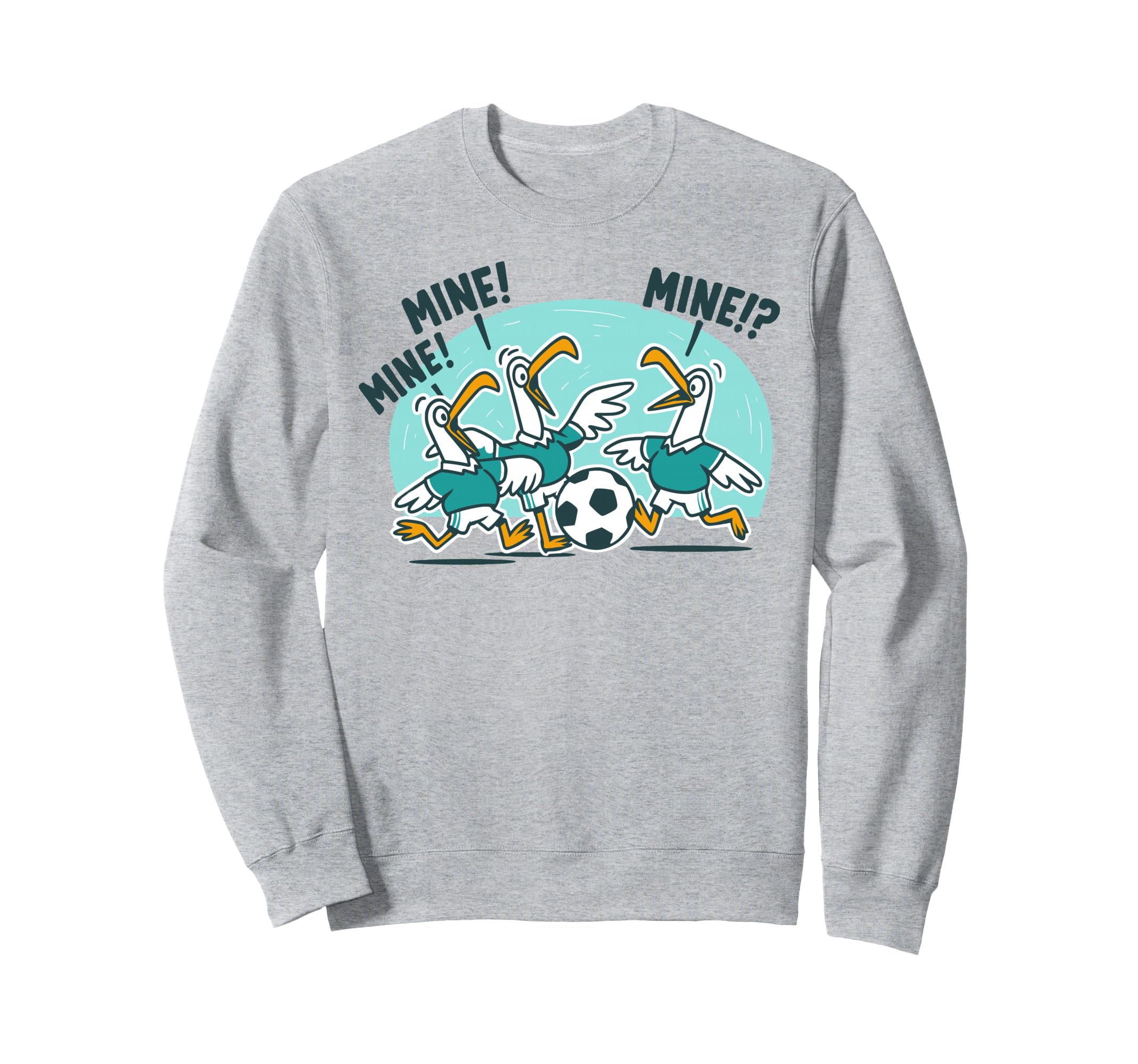 Funny Bird Playing Soccer Ocean Sweatshirt - Custom Art Print for Adults
