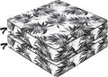 Favoyard Outdoor Chair Cushion 19 x 19 x 3 In Waterproof Pattern Fade Resistant Cushions for Patio Furniture with Removable Cover Attach Straps 28D Foam Insert Cushions Pads for Seat Sofa Couch 2 Pack
