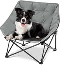 Portable Dog Camping Chairs for Dogs Raised Pet Bed for Outdoor Folding Chair Patio Lazy Puppy Cot Heavy Duty Pet Camping Gear(28x 24 x 22 Inches,Gray)