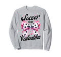 Soccer Is My Valentine Coquette Bow Sweatshirt - Streetwear Style Unisex