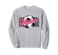 Soccer Mama Checkered Funny Sporty Sweatshirt - Minimalist Print Unisex