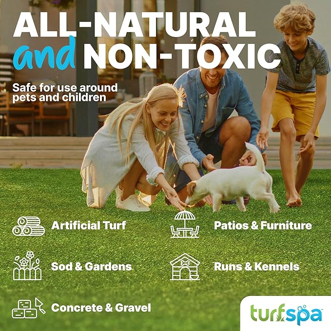 Urine & Odor Turf Detox: 2- Pack of Mango 32 oz Professional Enzyme Cleaner & Odor Eliminator for Artificial Grass, Turf, Concrete, Patio & Kennels, Pet Urine Enzymatic Cleaner for Dogs & Cats