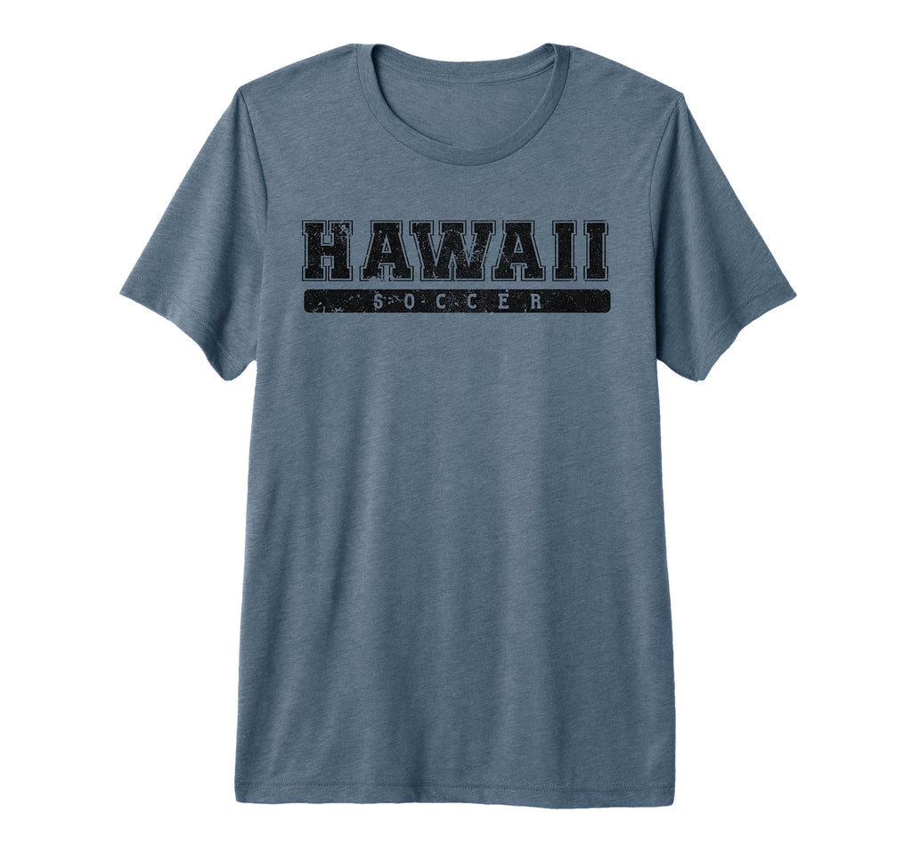 Hawaii Soccer Black Text Tri Blend T-Shirt - Custom Art Print for Adults
