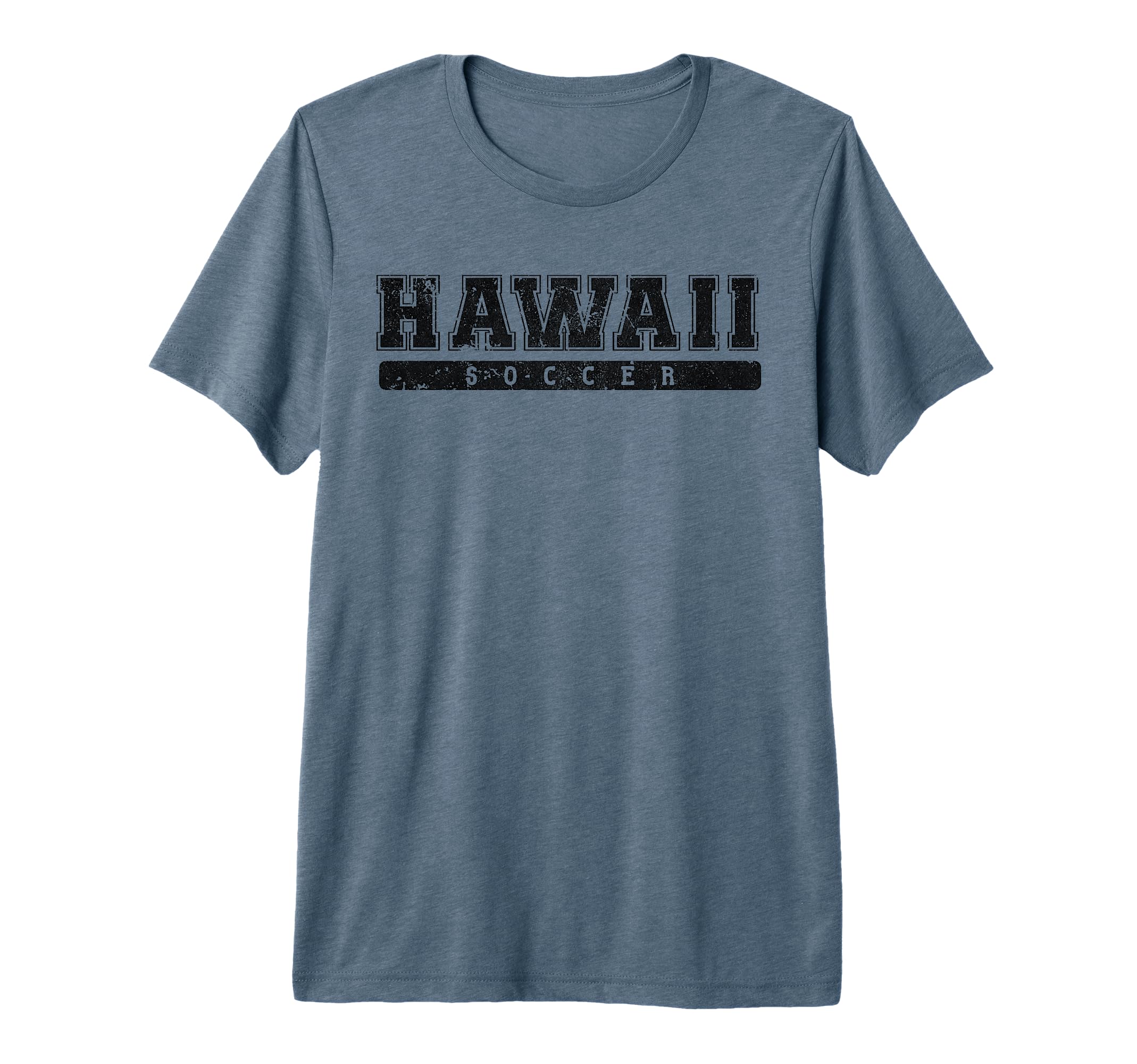 Hawaii Soccer Black Text Tri Blend T-Shirt - Custom Art Print for Adults