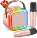 Mini Karaoke Machine for Kids Adults, Portable Bluetooth Speaker with 2 Wireless Karaoke Microphones,2025 TOP Birthday Gifts Toys for Girls 3, 4, 5, 6, 7, 8+Years Old Toddler Karaoke Player