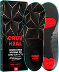 Work Pro Comfort Insoles - Shock Absorption - Low Arch - Cushioning Anti Fatigue Shoe Insert Men Women - Non-Slip - Soft Comfortable Work Boot Insoles - Foot Pain Relief (XL, Black)