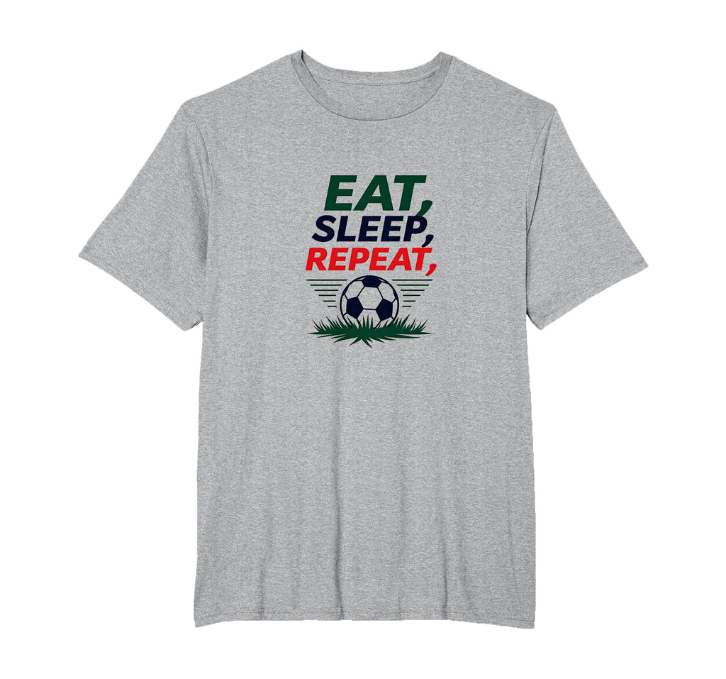 Eat Sleep Soccer Repeat Funny Sports T-Shirt - Minimalist Print for Adults
