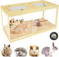 Large Hamster Cage 40", Lockable Sliding Door Gerbil Cage, Dwarf Hamster Cage with Metal Mesh Roof, Mice and Rat Habitat, Chewproof Syrian Hamster Enclosure, (Wooden, 40" L x 20" W x 20" H)