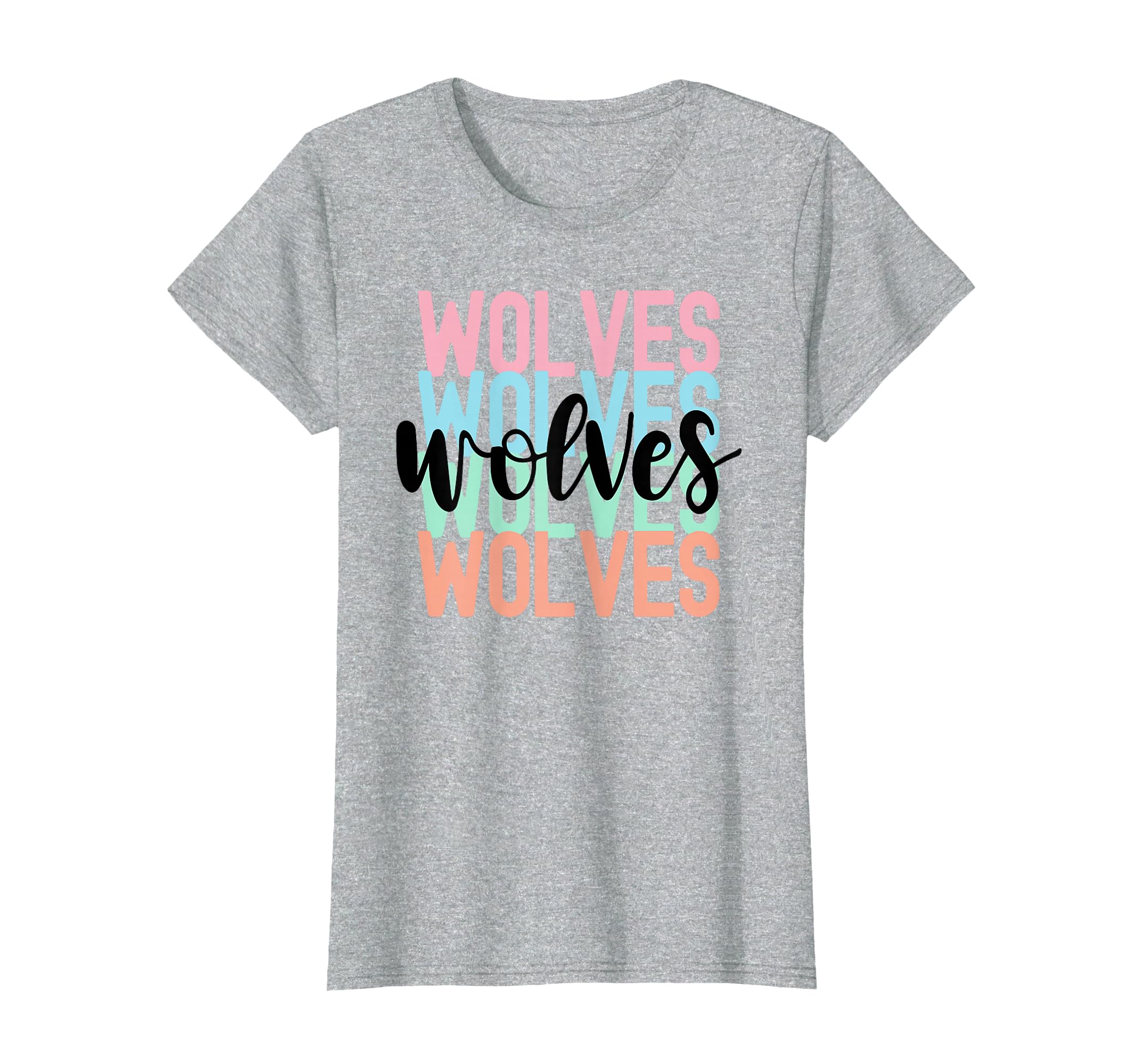 Wolves Team Mascot School Spirit Game T-Shirt - Novelty Apparel Men Women