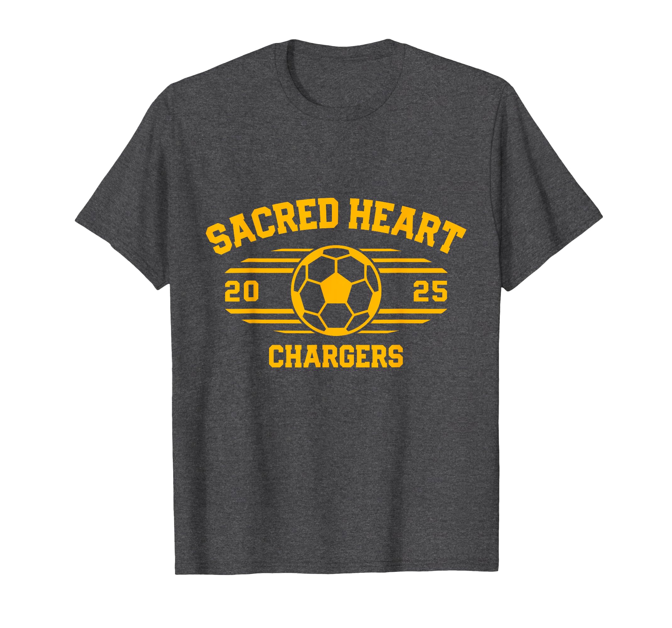 Sacred Heart Chargers Soccer Ball T-Shirt - Aesthetic Graphic for Adults
