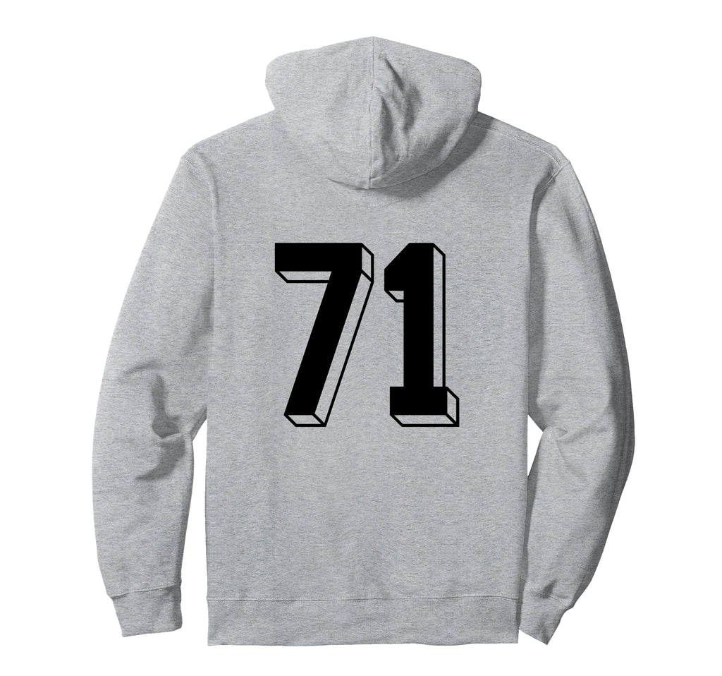 Number 71 Backside 80S 90S Team Jersey Hoodie - Novelty Apparel Unisex