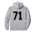 Number 71 Backside 80S 90S Team Jersey Hoodie - Novelty Apparel Unisex