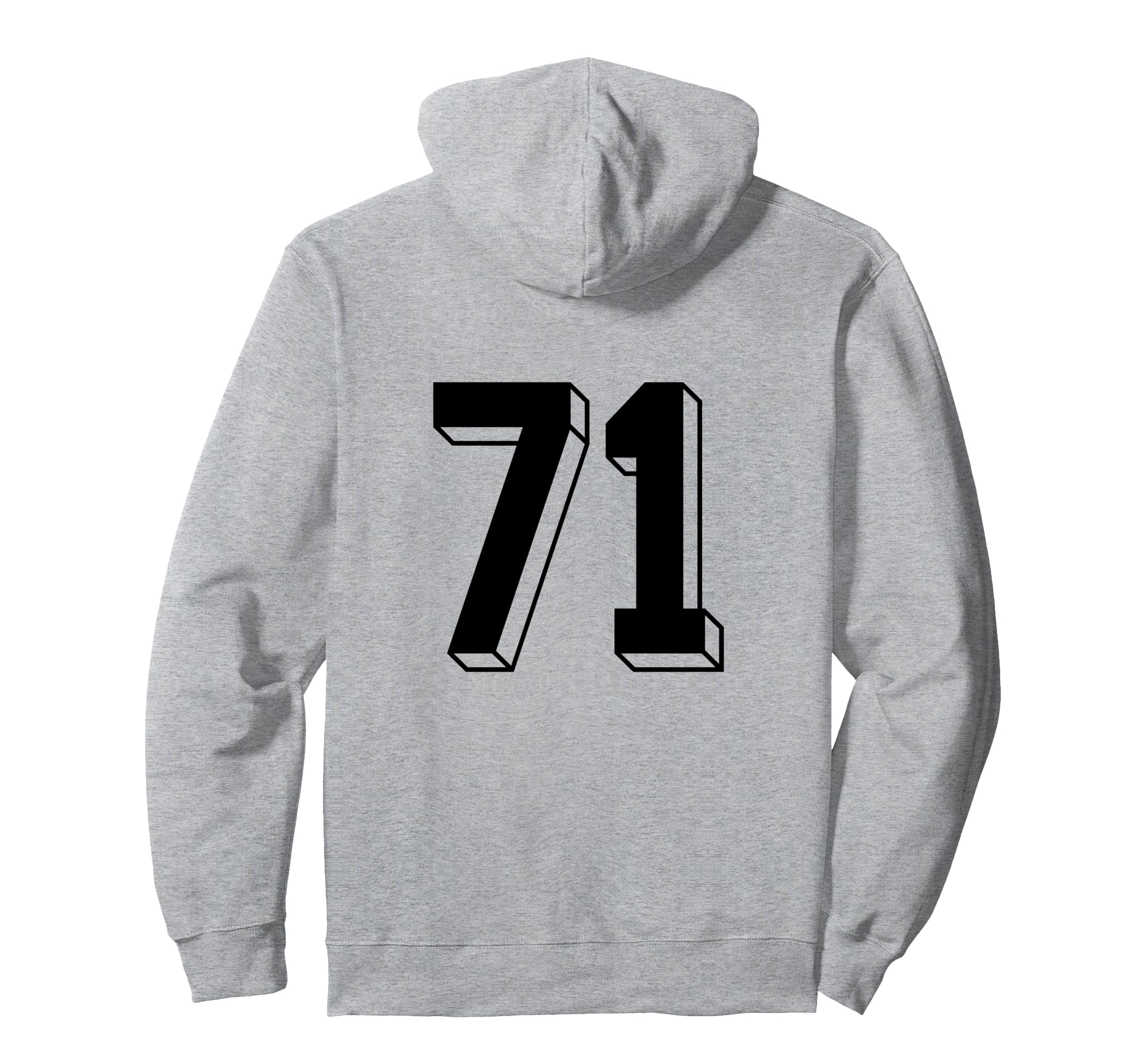 Number 71 Backside 80S 90S Team Jersey Hoodie - Novelty Apparel Unisex