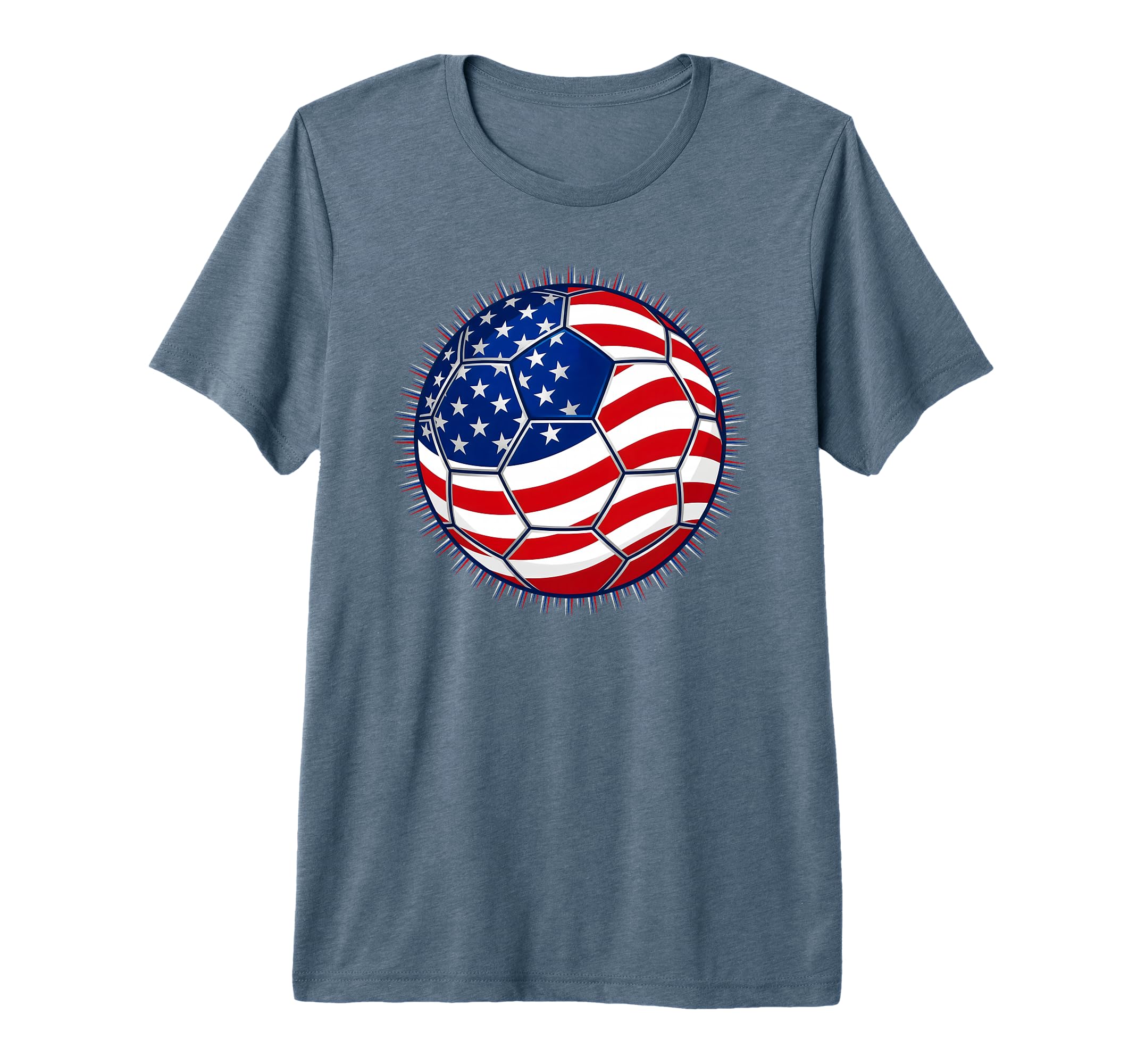 American Flag Soccer Ball Patriotic Usa T-Shirt - Novelty Apparel Unisex