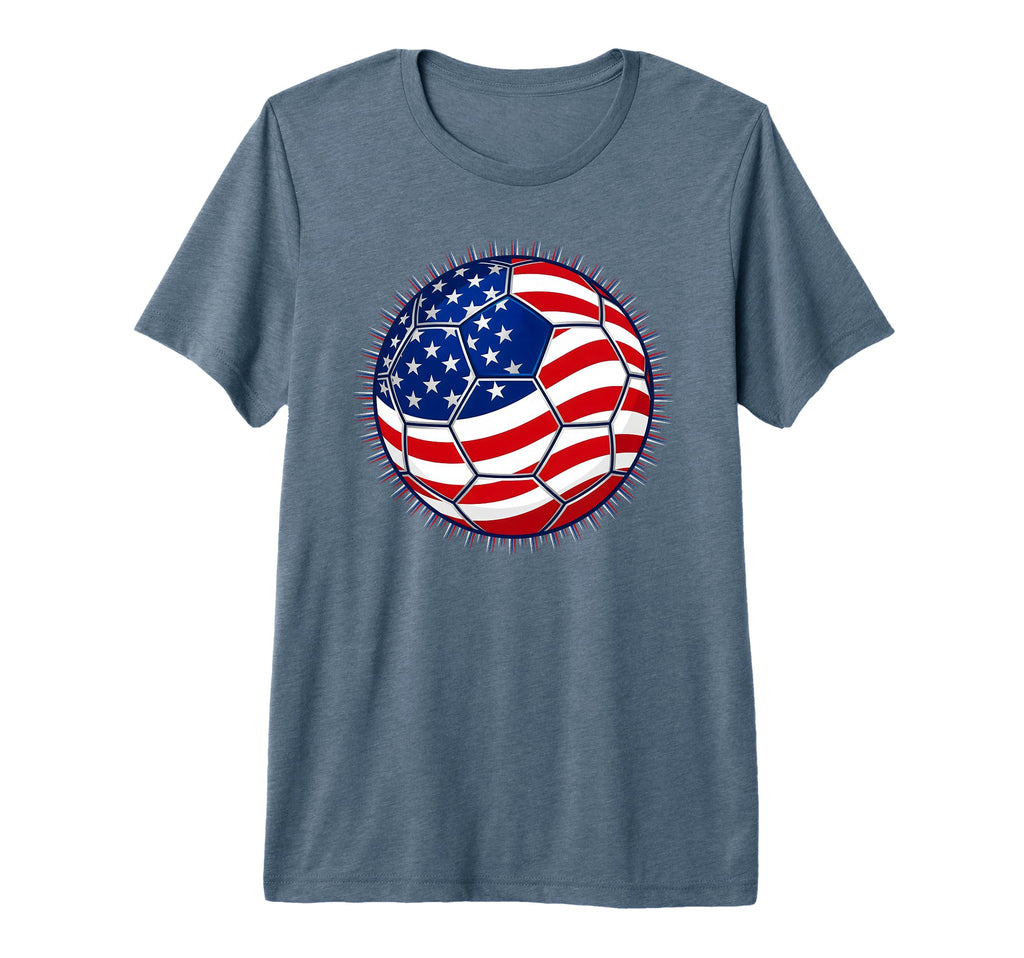 American Flag Soccer Ball Patriotic T-Shirt - Custom Art Print for Adults