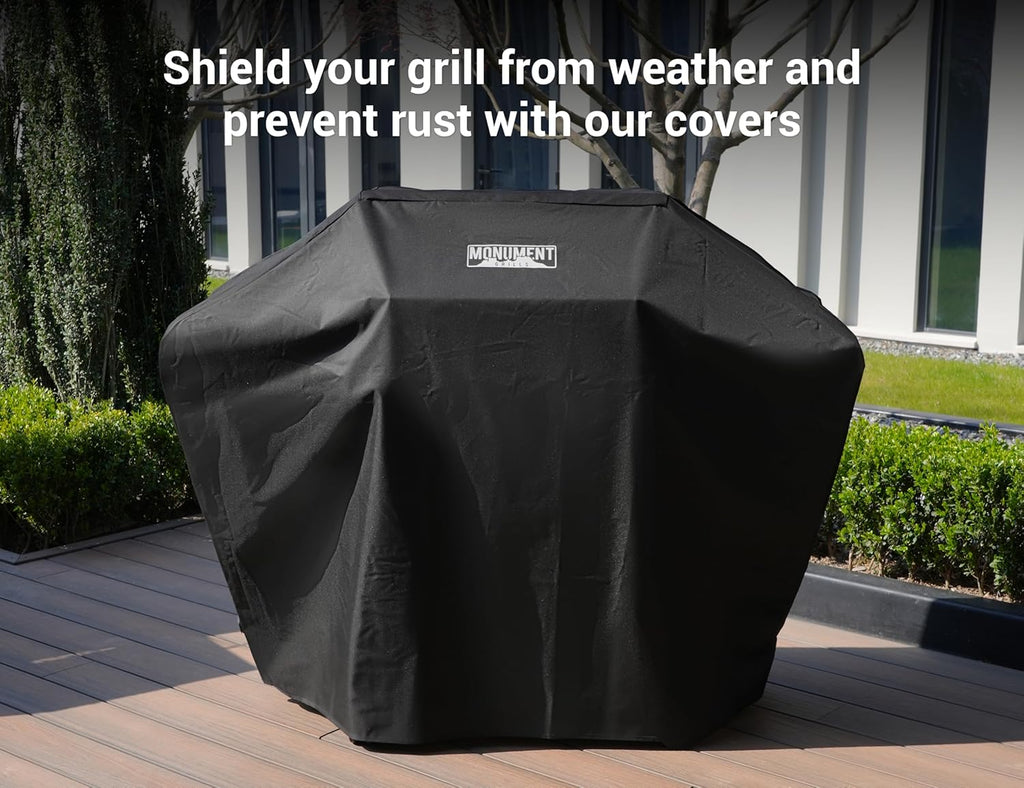 Monument Grills Larger 4-Burner Propane Gas Grills Stainless Steel with BBQ Cover(2 Items), Outdoor Use