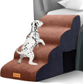 Topmart High Density Foam Dog Steps 4 Tiers,Extra Wide Deep Pet Steps,Non-Slip Dog Stairs Ramp for Bed,Soft Foam Cat Ladder,Best for Older Injured,Older Pets,Cats with Joint Pain