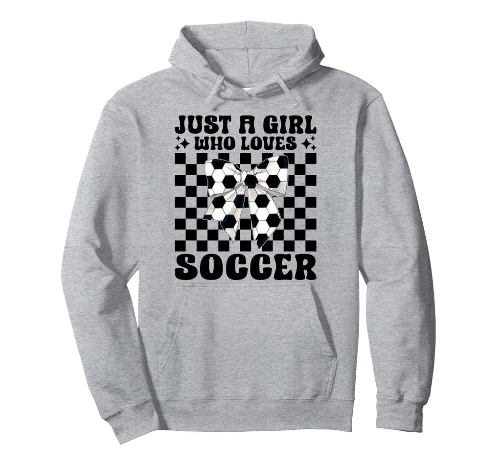 Just Who Loves Soccer Coquette Bow Hoodie - Custom Art Print Men Women