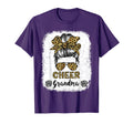 Cheer Grandma Leopard Messy Bun T-Shirt - Custom Art Print Unisex
