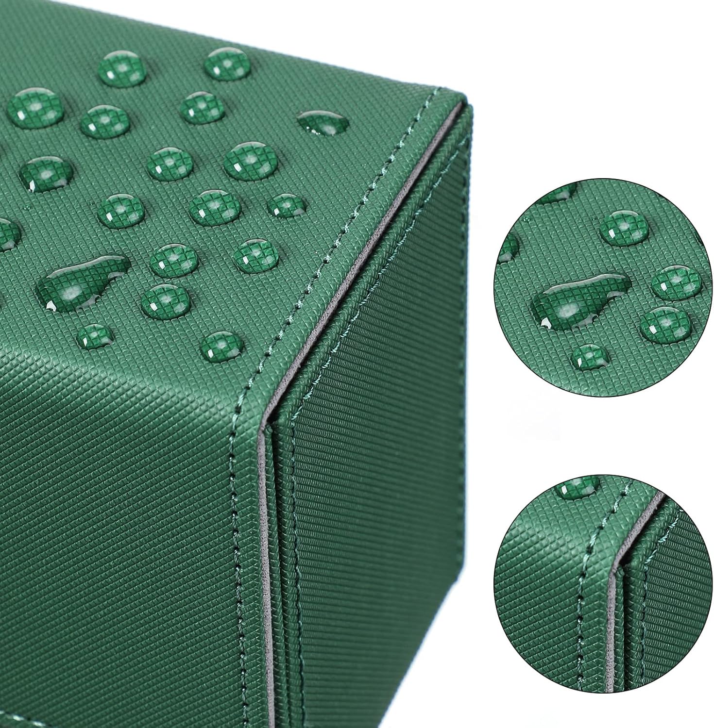 Yookeer 4 Pieces Leather Deck Card Boxes Cards Deck Game Box for Collectible Playing Card Box Compatible with MTG Commander(Black and Red, Green, Blue, Red,Vertical)