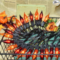 27.8 FT Halloween Decorations, C7 Clear Orange and Purple Halloween Lights, Flickering Flame String Lights Outdoor, E12 Screw Base, Flame String Lights for Halloween Garden Patio Party Decor, Black