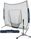 PowerNet Baseball Softball Practice Net 7x7 with Baseball Accessories for Practice Pitching, Batting & Fielding, Ball Caddy, Weighted Baseballs, Tee