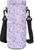 Neoprene Water Bottle Carrier Bag with Adjustable Shoulder Strap for Men Women Walking Hiking,Portable Insulated Holder Case for Stainless Steel/Glass/Plastic Bottles