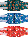 CuteBone Christmas Doggie Diapers for Male Dogs Medium Dog Diapers Male DM34M