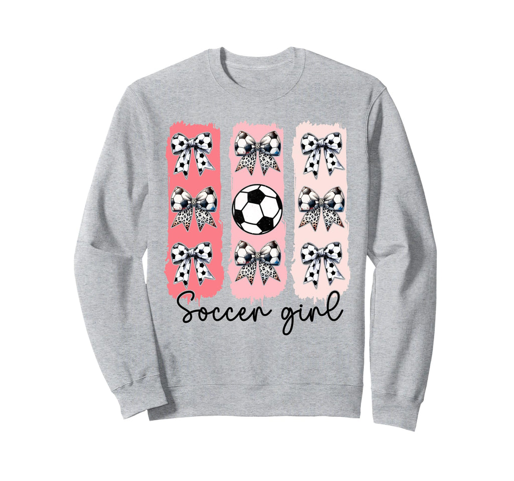 Soccer Coquette Bow Soccer Soccer Sweatshirt - Graphic Print for Adults