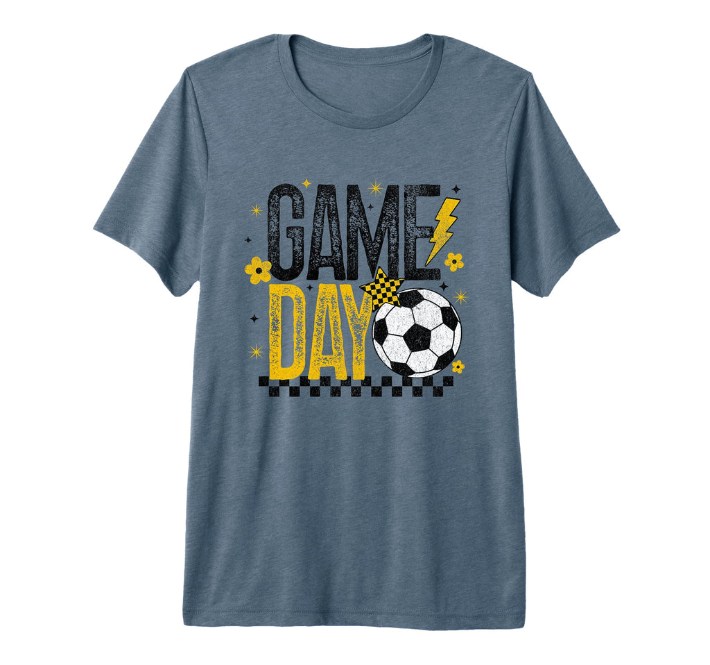 Game Day Soccer Season Black Yellow Gold T-Shirt - Streetwear Style Unisex