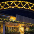 DDMY Christmas Lights Outdoor 34Ft 380 LED Christmas Half-Round String Lights Extendable Plug in 8 Modes Christmas Decoration for Holiday Party Bedroom Garden Patio Outdoor Indoor