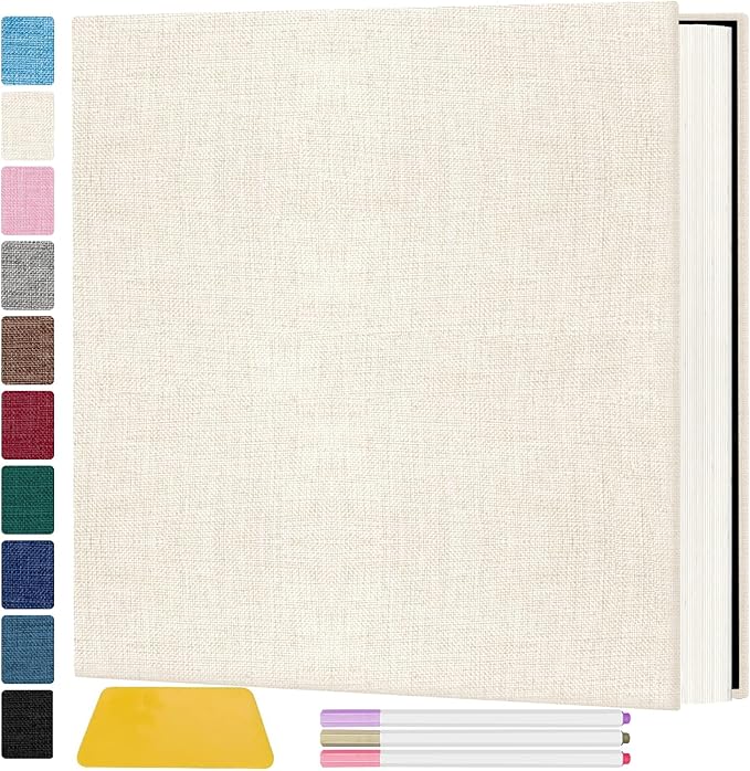 Zesthouse Photo Album Self Adhesive Pages, 60 Pages Magnetic Scrapbook Albums with Sticky Page,Photos Album Holds 8x10 & 5X7 & 4x6 & 6x8 & 3x5, Large Picture Book Ideal for Family,Wedding,Baby