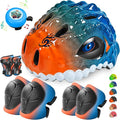 Toddler/Kids Bike Helmet Set for Boys Girls 3D Adjustable Kids Helmet Protective Gear Set Knee Elbow Wrist Pads and Multi-Sports Skateboard Scooter Cycling Roller Balance Bike