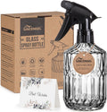 Plant Mister Spray Bottle, 13.5 oz Leak Proof Glass Spray Bottle for Inside Plants, Succulents, Herbs, Cleaning, Hair Care, Refillable Fine Mist Sprayer with Adjustable Mist Nozzle (Grey)