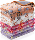 4 Pcs Waterproof Guinea Pig Blankets Washable Small Animal Fleece Bedding Absorbent Guinea Pig Cage Liners Reusable Pet Pee Pad Sleep Mat Pad Cover for Hamster Ferret (Paw Print, 28 x 56 Inch)