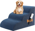 Romrol Dog Stairs Ramp for High Beds Couches, High Density Foam Pet Steps with Durable Non-Slip Waterproof Fabric Cover, Dog Stairs for Small Dogs or Cats or Pets, 3-Step,15 Inch,Dusty Blue