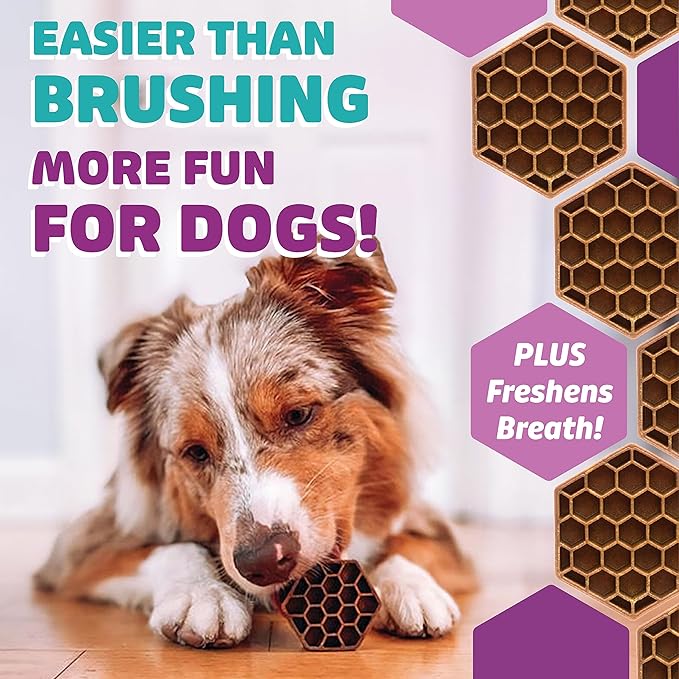 Dog Dental Treats – Vet VOHC Approved – Delicious Chicken Protein – Removes Tartar with Cleaning Comb Shape – Dental Dog Treats for Large Dogs (24oz, 18 Count)